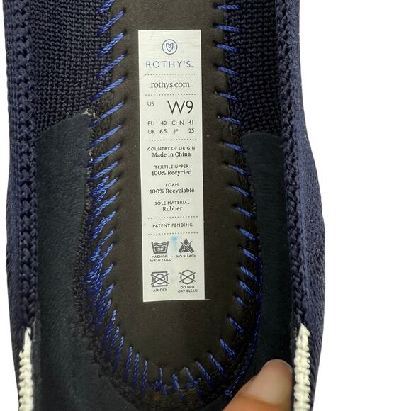 Rothy’s The Flat Maritime Navy Retired White Halo Women’s Size 9 - Picture 8 of 8